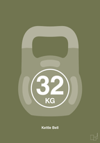 plakat: kettle bell 32 kg - secret meadow-Fitness-A1two3