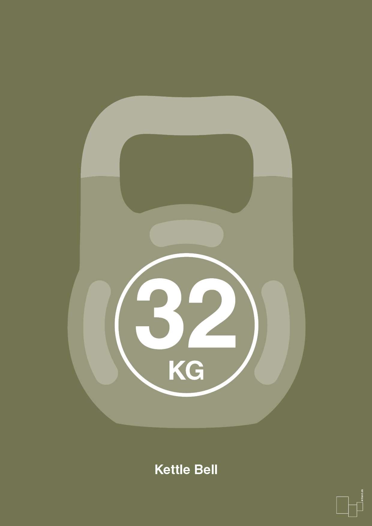 plakat: kettle bell 32 kg - secret meadow-Fitness-A1two3