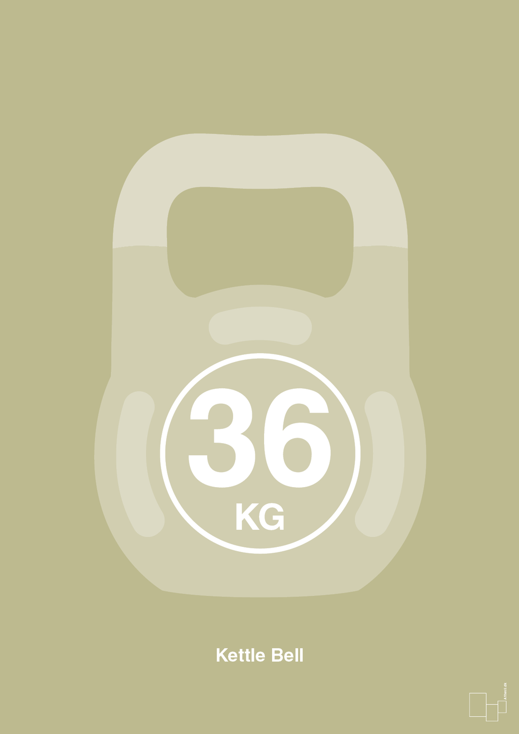 plakat: kettle bell 36 kg - back to nature-Fitness-A1two3