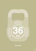 plakat: kettle bell 36 kg - back to nature-Fitness-A1two3
