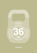 plakat: kettle bell 36 kg - back to nature-Fitness-A1two3