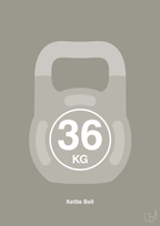 plakat: kettle bell 36 kg - battleship gray-Fitness-A1two3