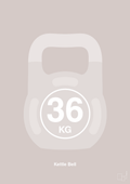 plakat: kettle bell 36 kg - broken beige-Fitness-A1two3
