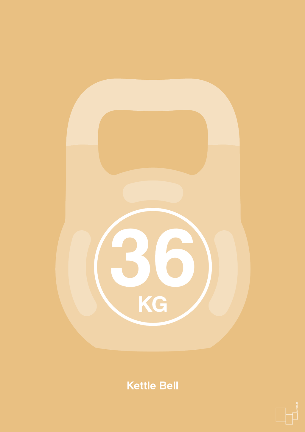 plakat: kettle bell 36 kg - charismatic-Fitness-A1two3
