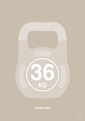plakat: kettle bell 36 kg - creamy mushroom-Fitness-A1two3