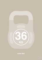 plakat: kettle bell 36 kg - creamy mushroom-Fitness-A1two3