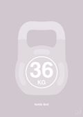 plakat: kettle bell 36 kg - dusty lilac-Fitness-A1two3