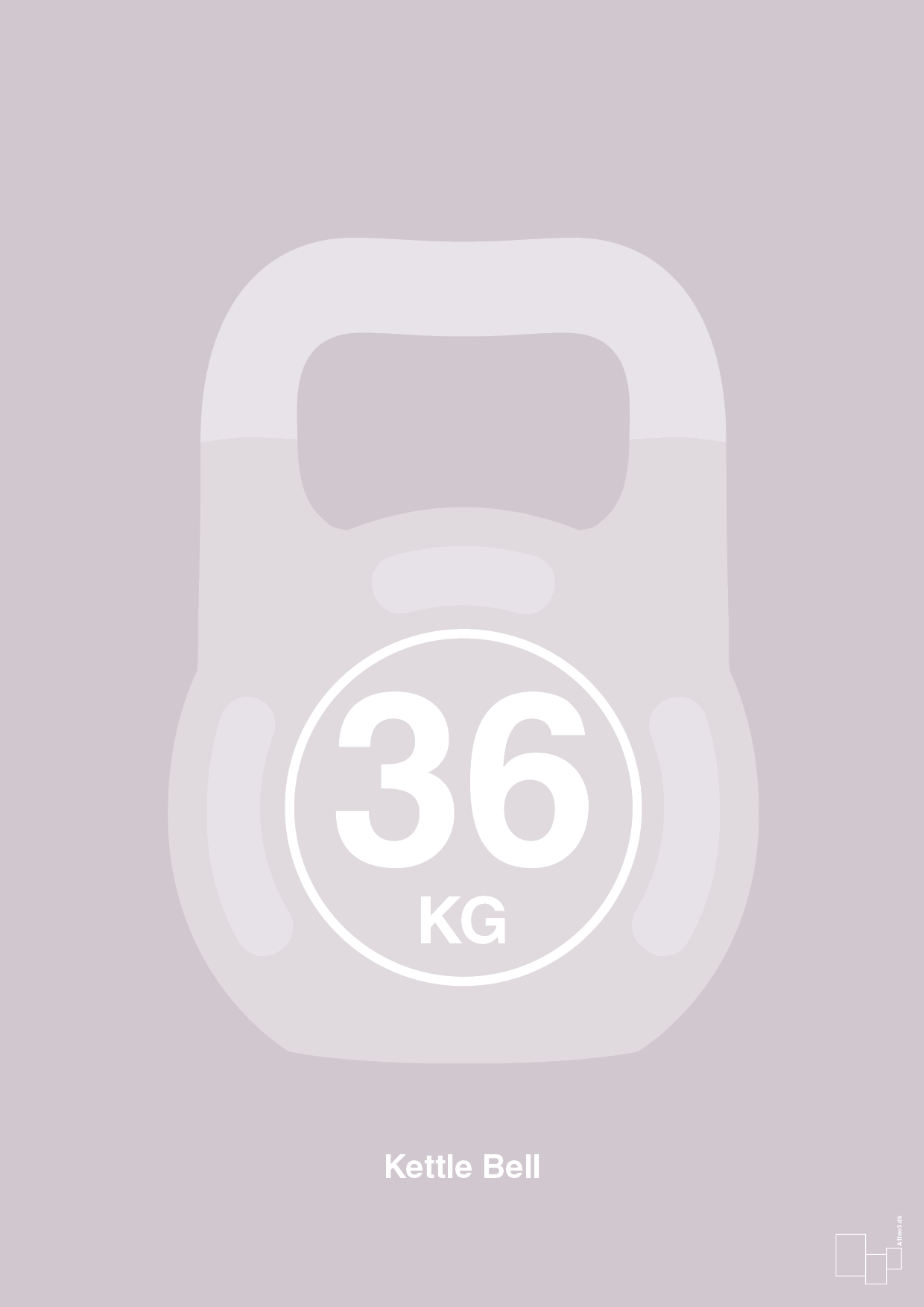 plakat: kettle bell 36 kg - dusty lilac-Fitness-A1two3