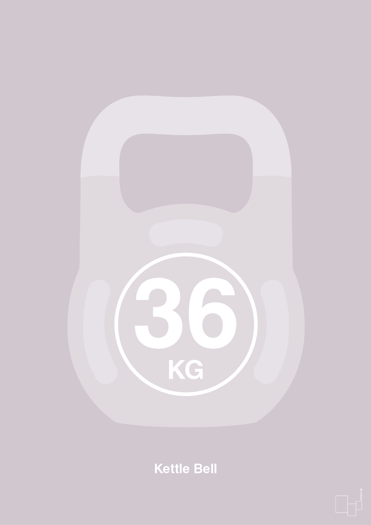plakat: kettle bell 36 kg - dusty lilac-Fitness-A1two3