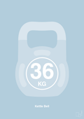 plakat: kettle bell 36 kg - heavenly blue-Fitness-A1two3