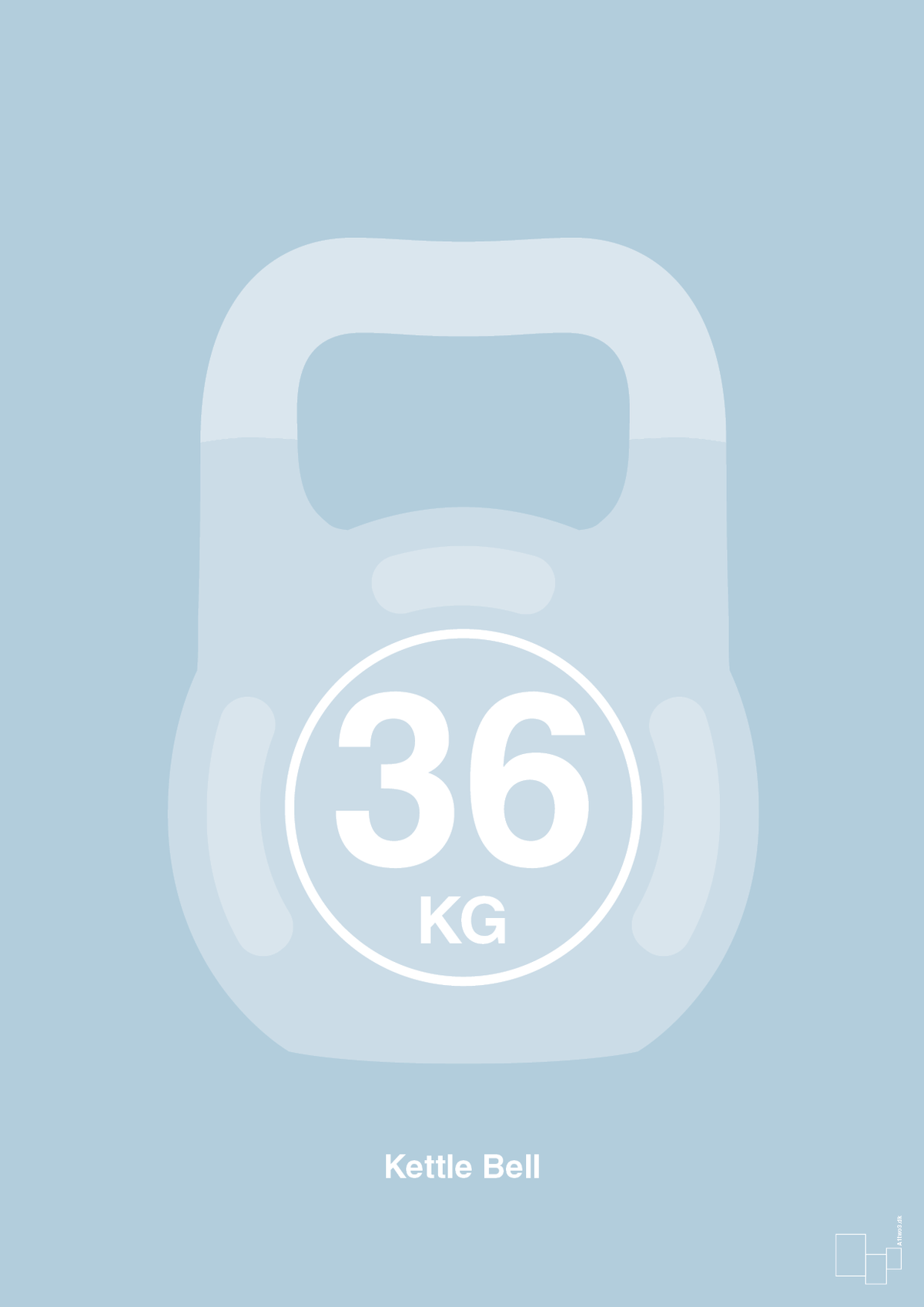 plakat: kettle bell 36 kg - heavenly blue-Fitness-A1two3