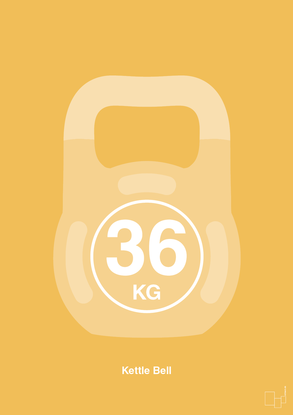 plakat: kettle bell 36 kg - honeycomb-Fitness-A1two3