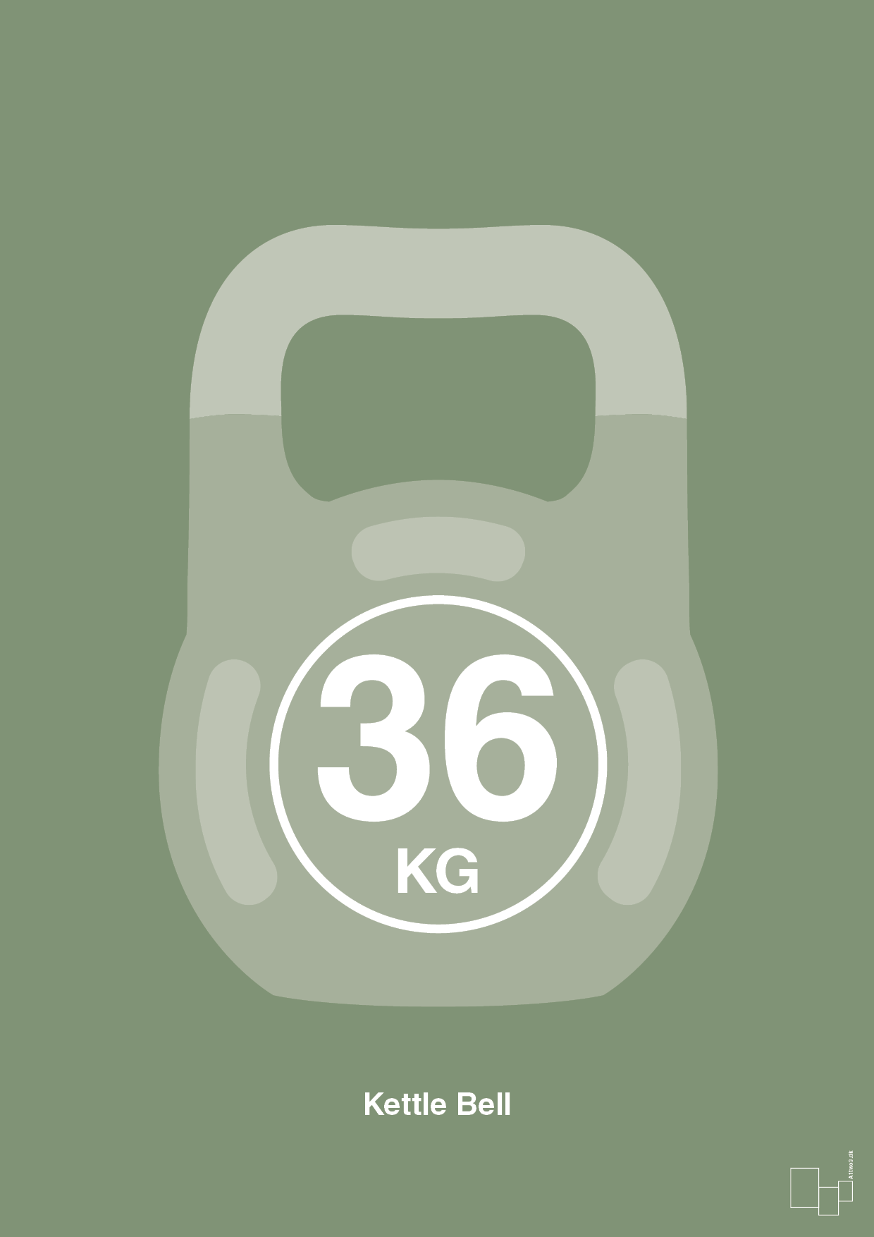 plakat: kettle bell 36 kg - jade-Fitness-A1two3