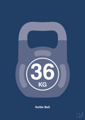 plakat: kettle bell 36 kg - lapis blue-Fitness-A1two3