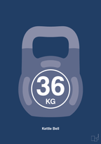 plakat: kettle bell 36 kg - lapis blue-Fitness-A1two3