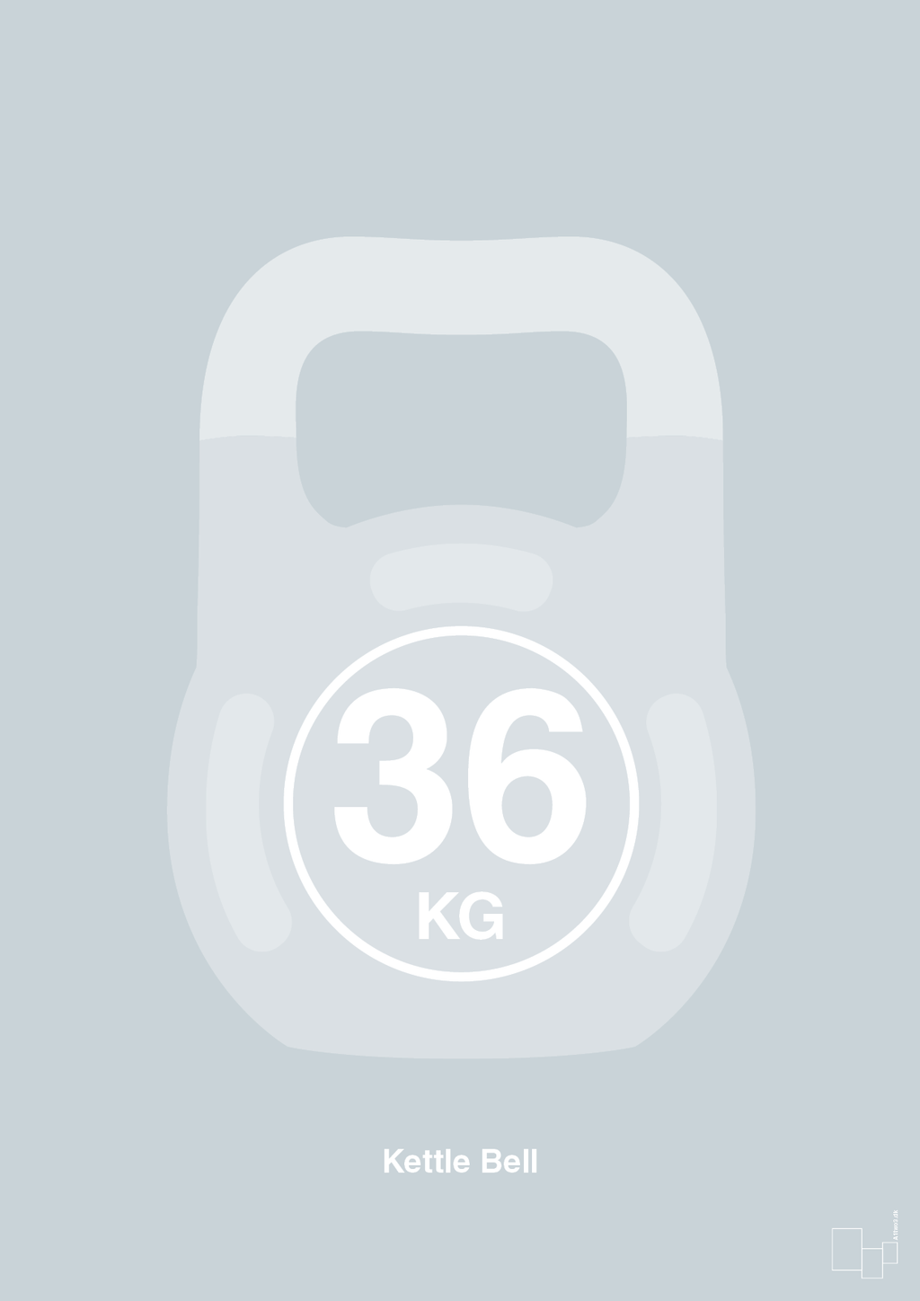 plakat: kettle bell 36 kg - light drizzle-Fitness-A1two3