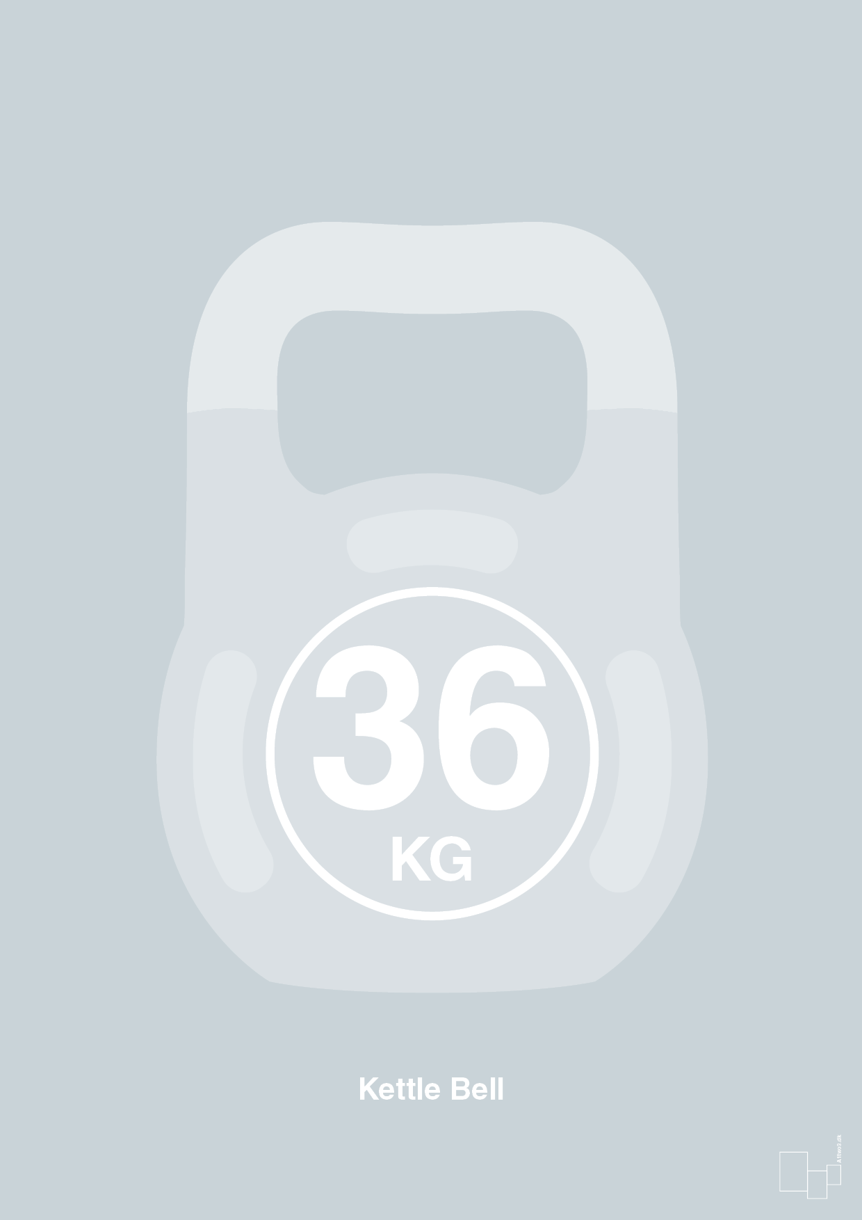 plakat: kettle bell 36 kg - light drizzle-Fitness-A1two3
