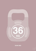 plakat: kettle bell 36 kg - light rose-Fitness-A1two3