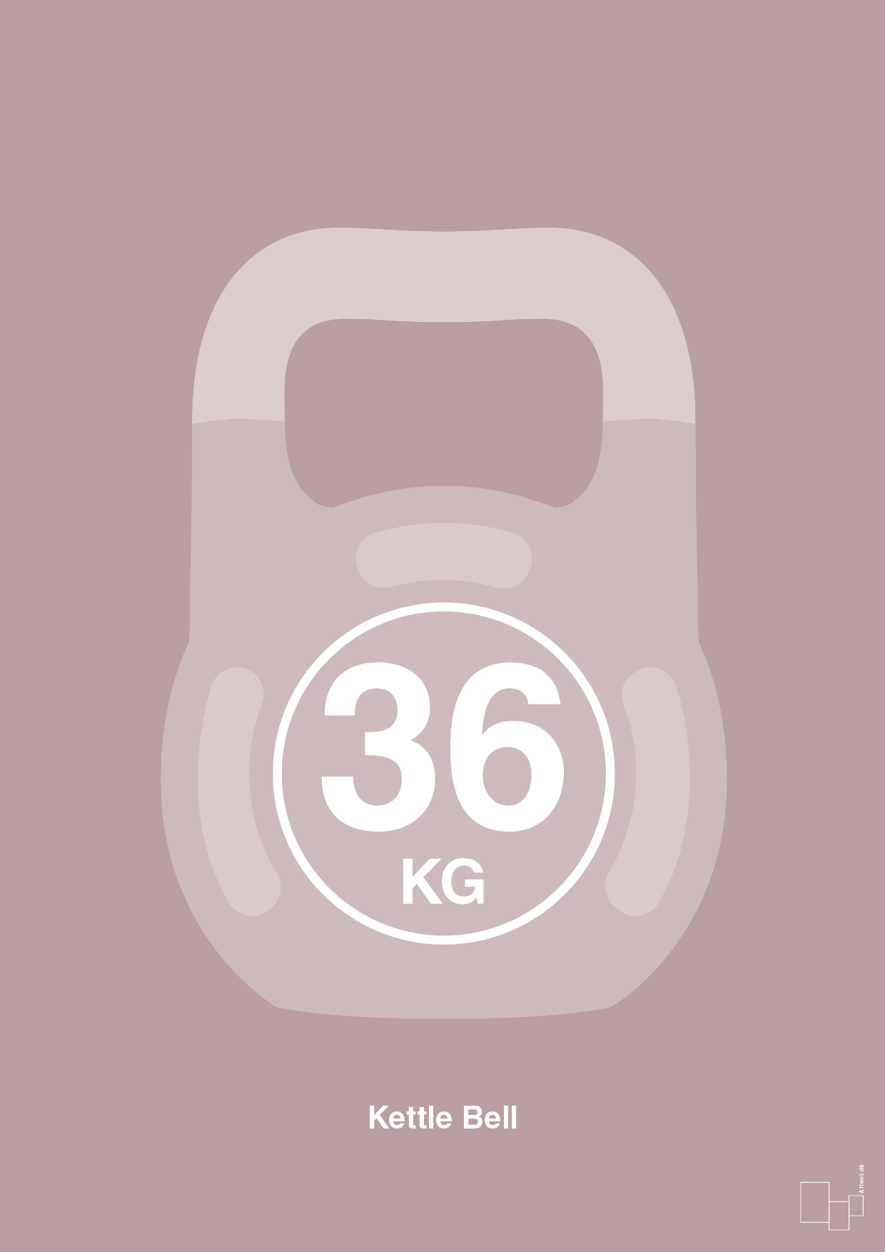 plakat: kettle bell 36 kg - light rose-Fitness-A1two3