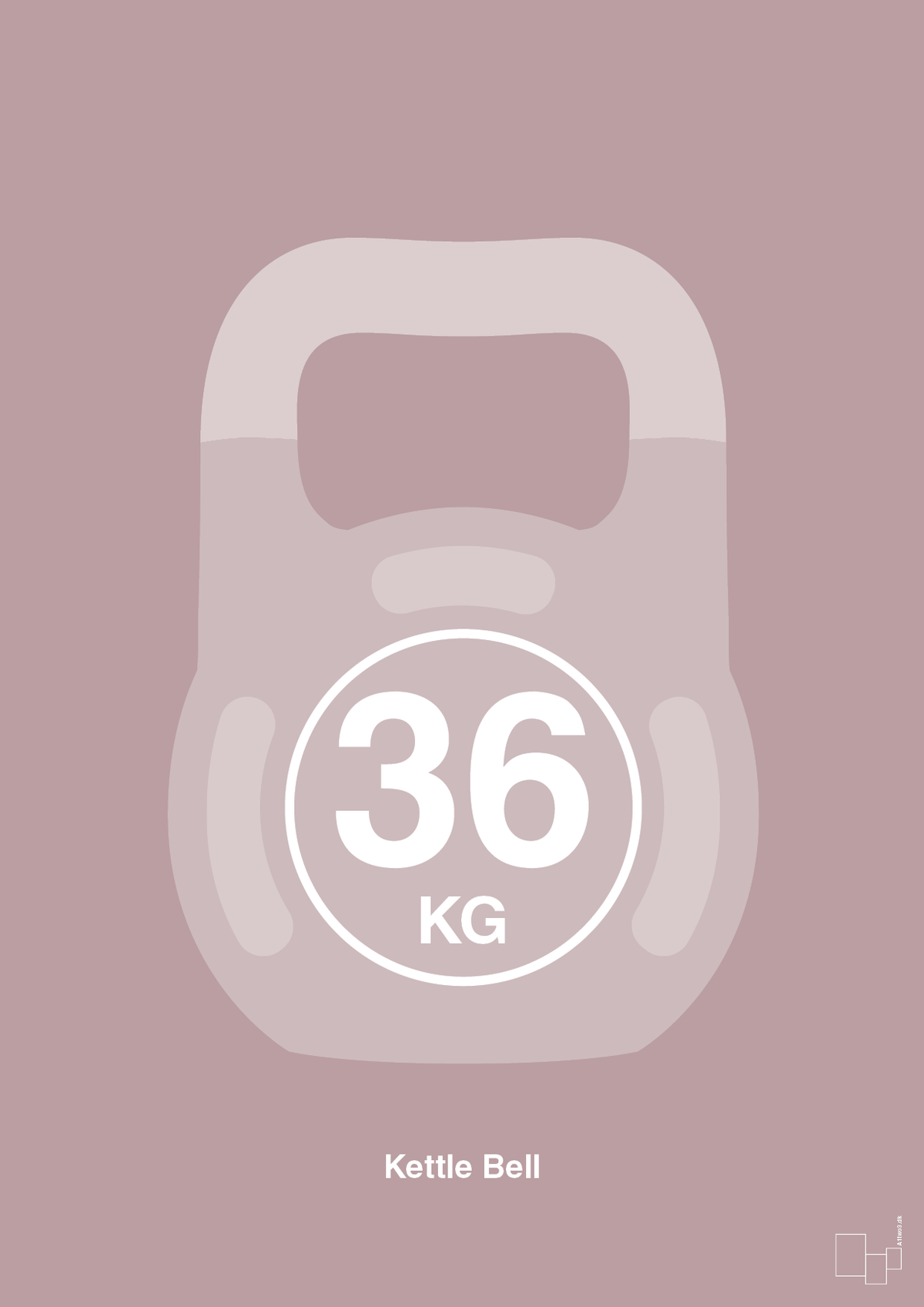plakat: kettle bell 36 kg - light rose-Fitness-A1two3