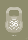 plakat: kettle bell 36 kg - misty forrest-Fitness-A1two3