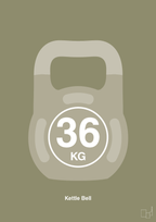 plakat: kettle bell 36 kg - misty forrest-Fitness-A1two3