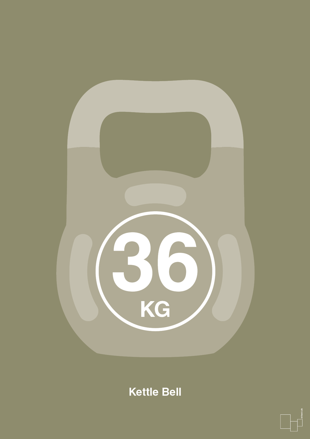 plakat: kettle bell 36 kg - misty forrest-Fitness-A1two3
