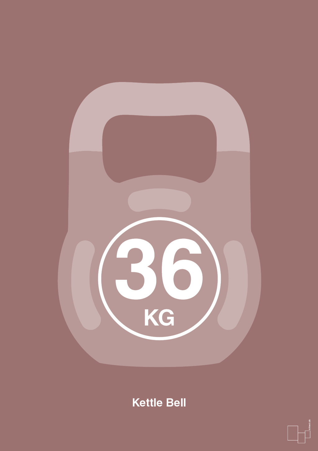 plakat: kettle bell 36 kg - plum-Fitness-A1two3