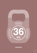 plakat: kettle bell 36 kg - plum-Fitness-A1two3
