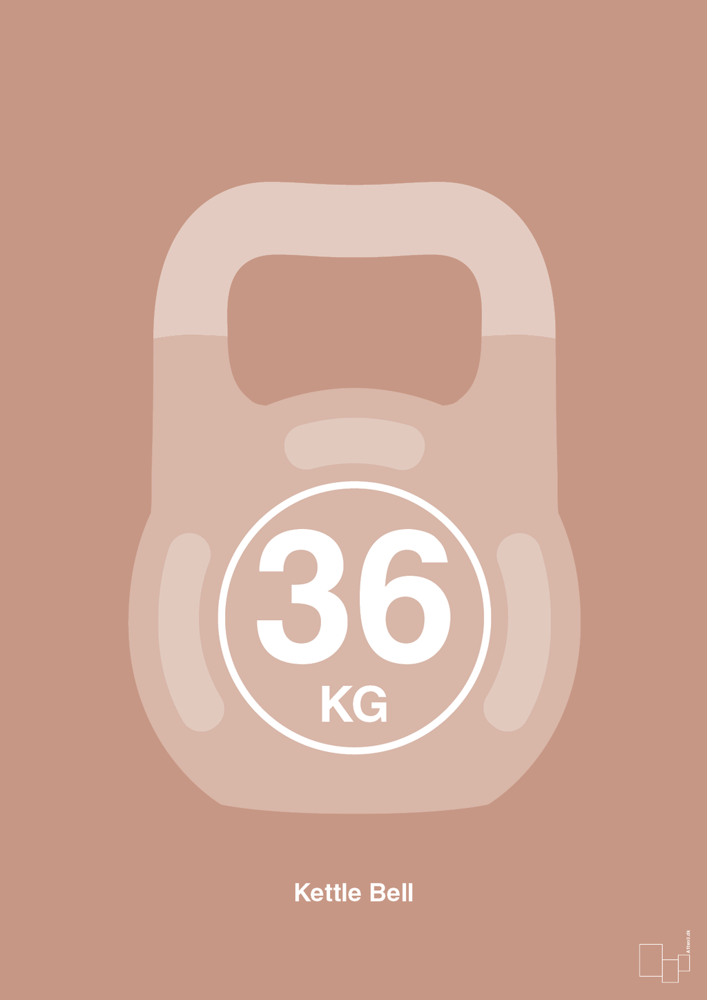 plakat: kettle bell 36 kg - powder-Fitness-A1two3