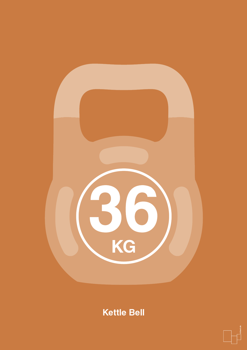 plakat: kettle bell 36 kg - rumba orange-Fitness-A1two3
