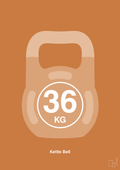 plakat: kettle bell 36 kg - rumba orange-Fitness-A1two3