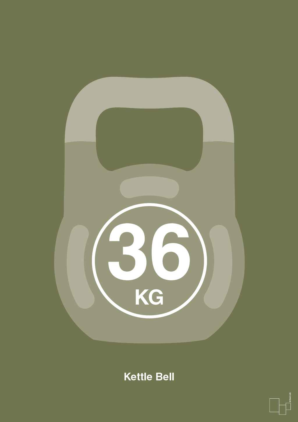 plakat: kettle bell 36 kg - secret meadow-Fitness-A1two3