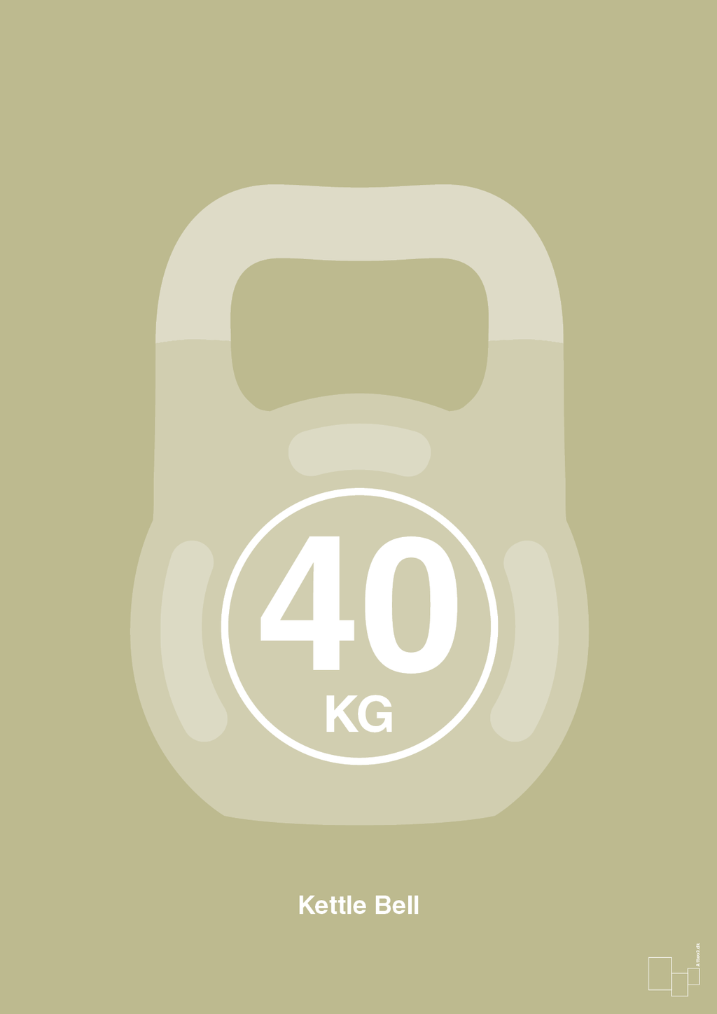 plakat: kettle bell 40 kg - back to nature-Fitness-A1two3