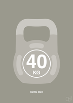 plakat: kettle bell 40 kg - battleship gray-Fitness-A1two3