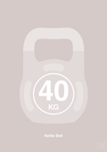 plakat: kettle bell 40 kg - broken beige-Fitness-A1two3