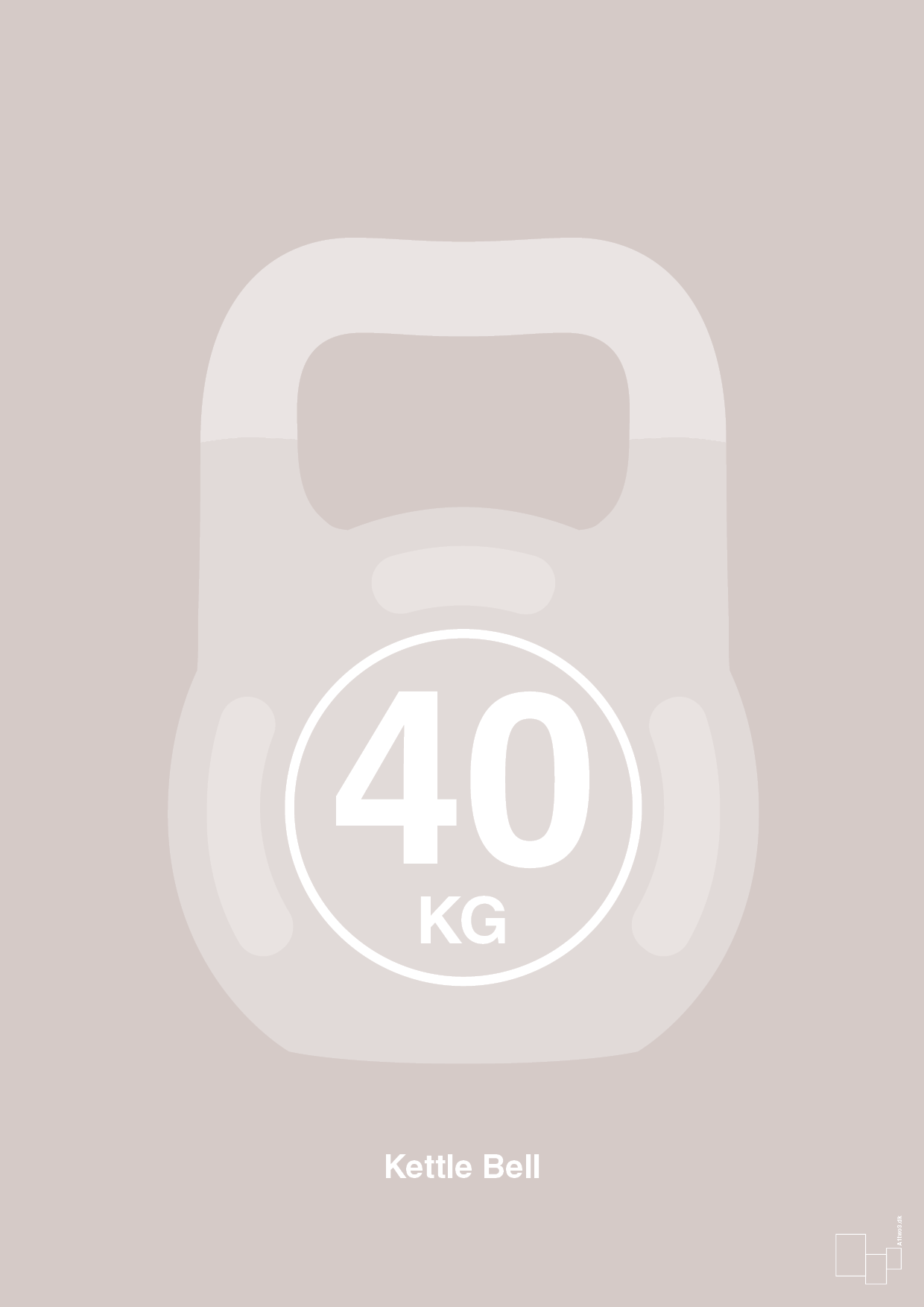 plakat: kettle bell 40 kg - broken beige-Fitness-A1two3