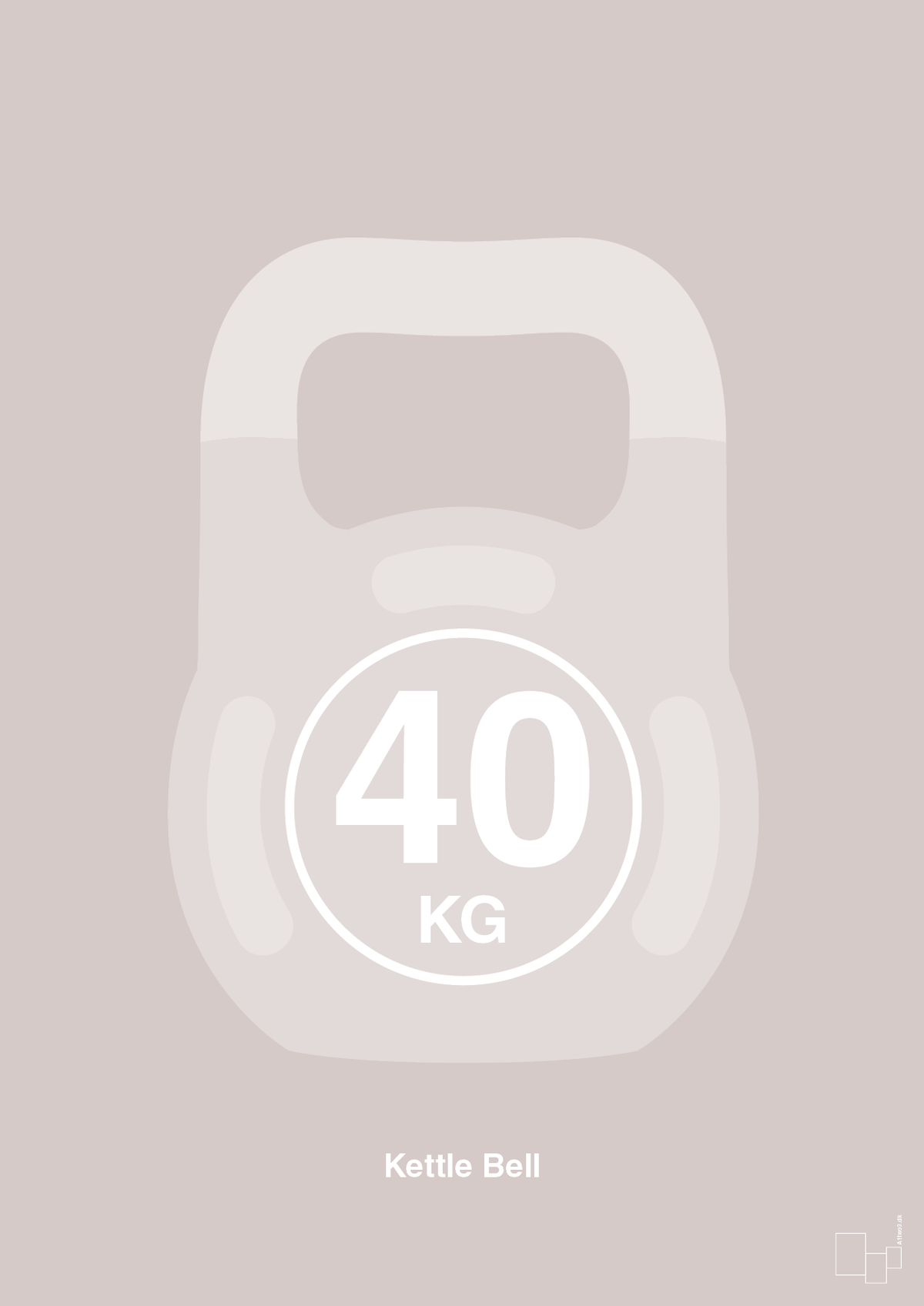 plakat: kettle bell 40 kg - broken beige-Fitness-A1two3