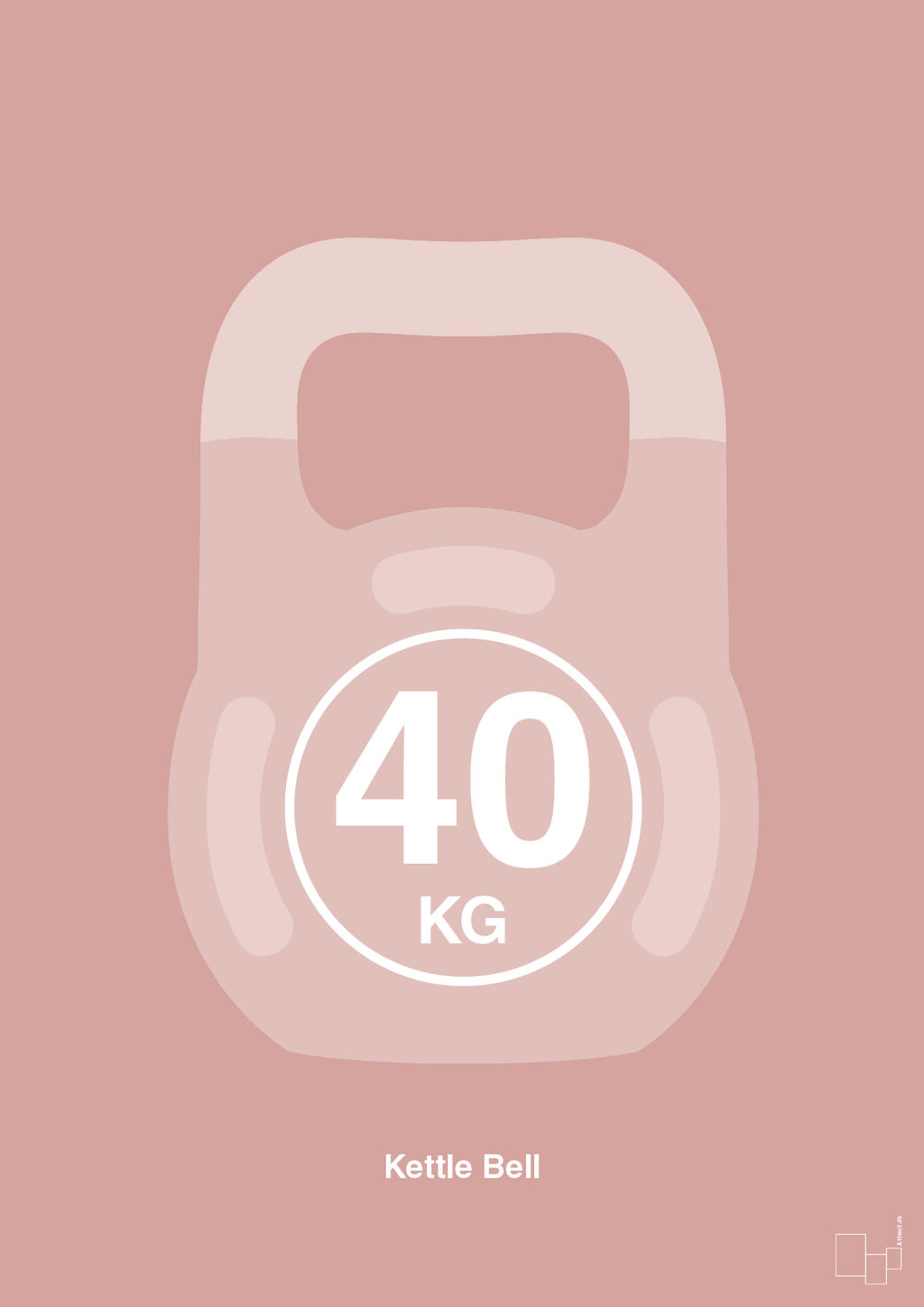 plakat: kettle bell 40 kg - bubble shell-Fitness-A1two3