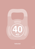 plakat: kettle bell 40 kg - bubble shell-Fitness-A1two3