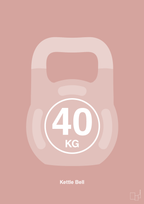 plakat: kettle bell 40 kg - bubble shell-Fitness-A1two3