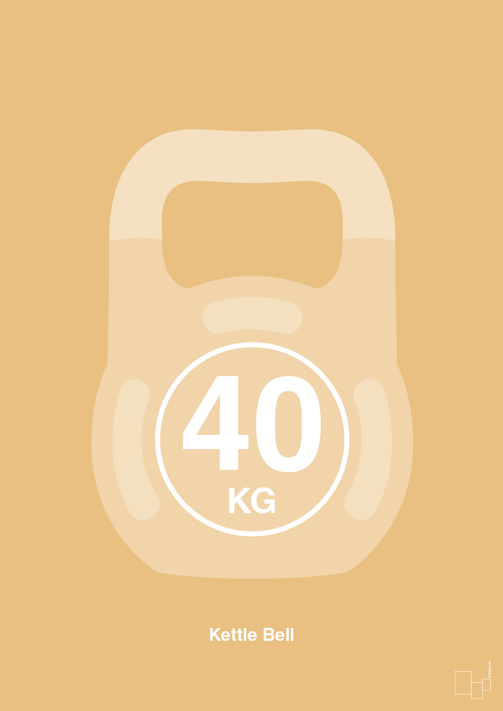 plakat: kettle bell 40 kg - charismatic-Fitness-A1two3