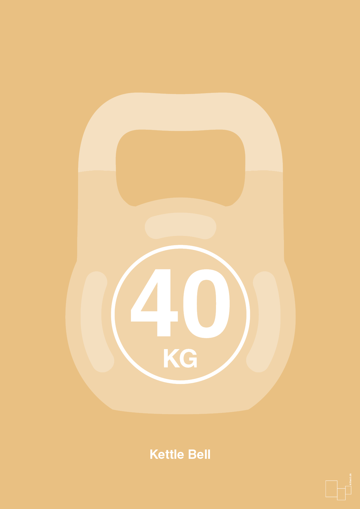 plakat: kettle bell 40 kg - charismatic-Fitness-A1two3