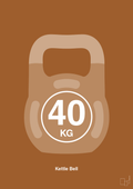 plakat: kettle bell 40 kg - cognac-Fitness-A1two3