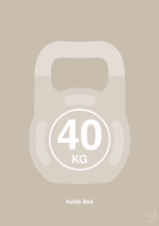 plakat: kettle bell 40 kg - creamy mushroom-Fitness-A1two3