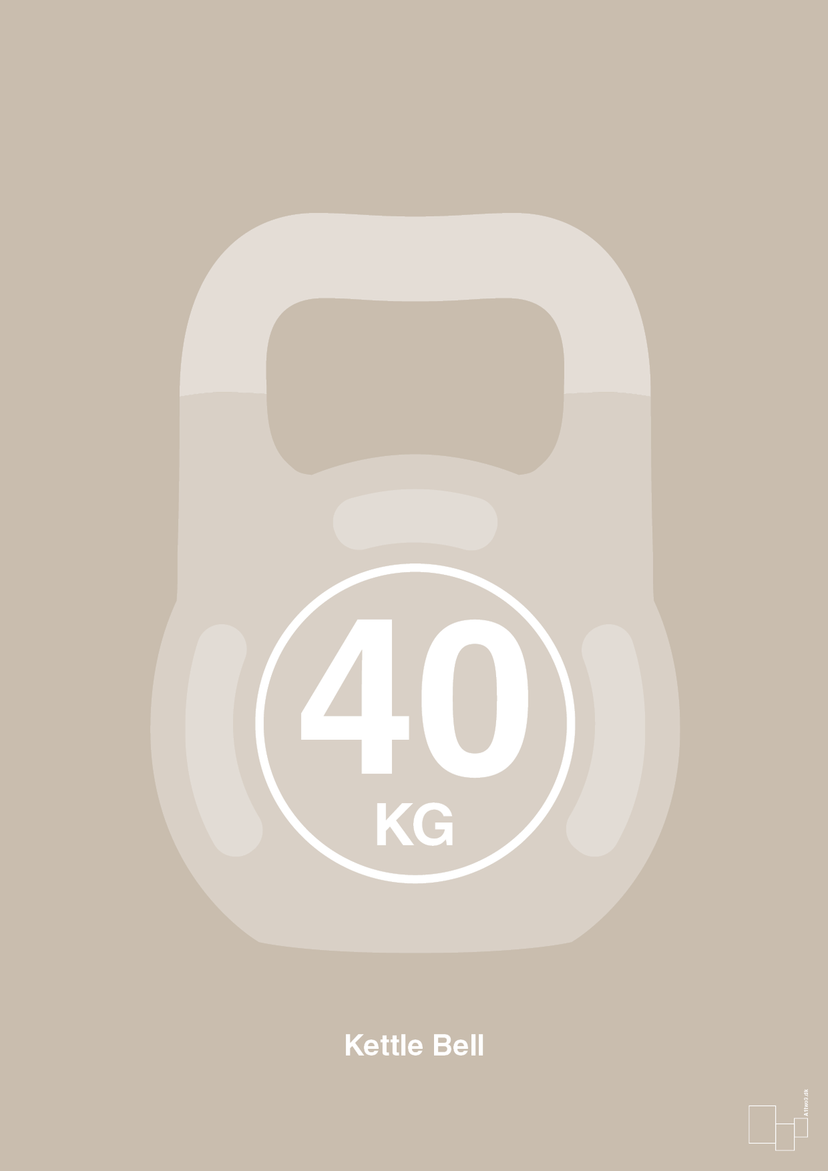 plakat: kettle bell 40 kg - creamy mushroom-Fitness-A1two3