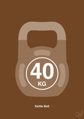 plakat: kettle bell 40 kg - dark brown-Fitness-A1two3