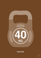 plakat: kettle bell 40 kg - dark brown-Fitness-A1two3