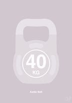 plakat: kettle bell 40 kg - dusty lilac-Fitness-A1two3