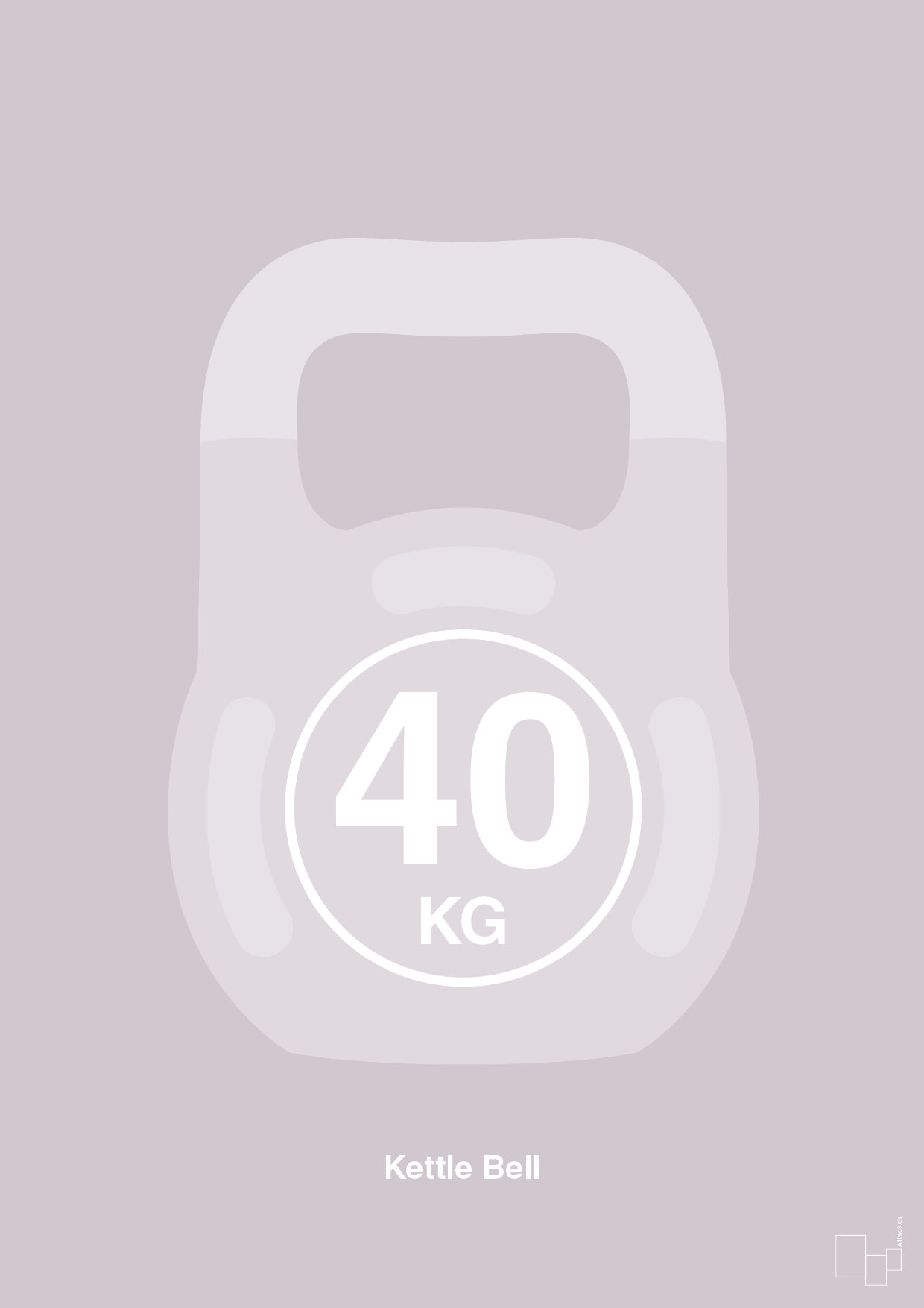 plakat: kettle bell 40 kg - dusty lilac-Fitness-A1two3